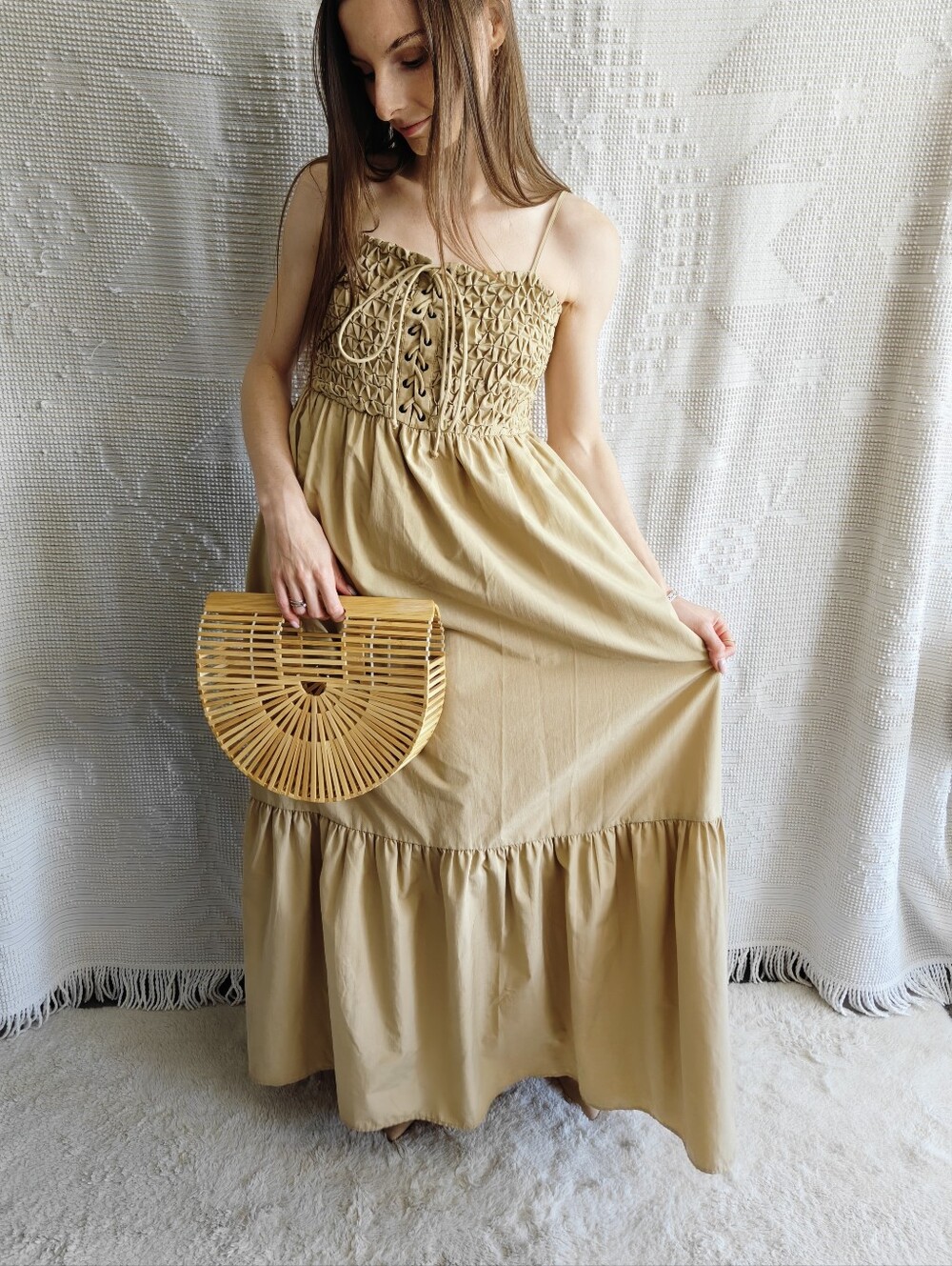Zara Tiered Maxi Dress S/M | Smocked Bodice Cottagecore